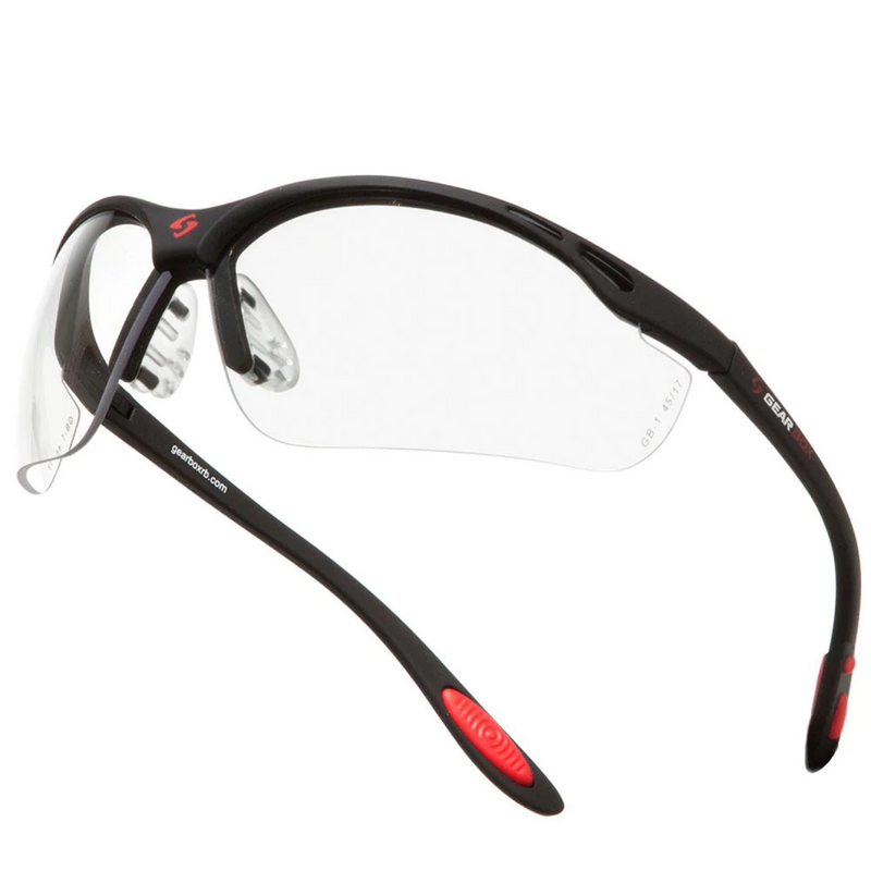 Gearbox Vision Clear Lens Black Frame Protective Eyewear