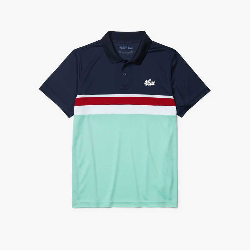 Lacoste Sport Vintage Colorblock Breathable Regular Fit Mens Polo JY2