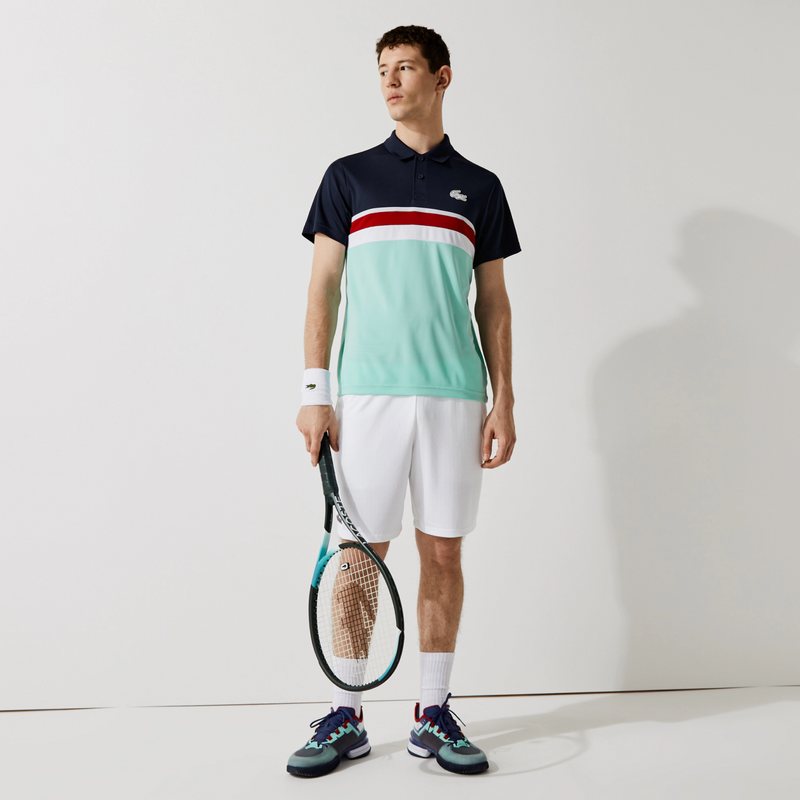 Lacoste Sport Vintage Colorblock Breathable Regular Fit Mens Polo JY2