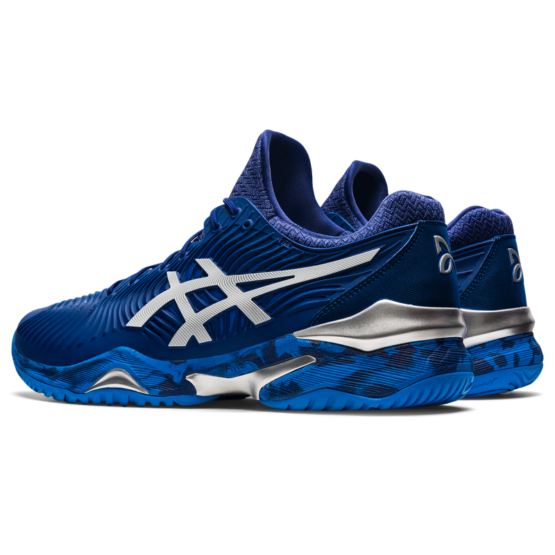 シューズ(男性用) ASICS COURT FF NOVAK 27cm used Asics Court FF 3 Novak Men's Tennis Shoe (Blue/White
