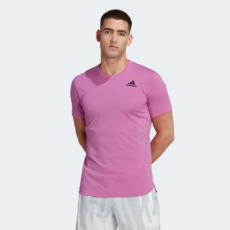 Pink mens adidas t 2025 shirt